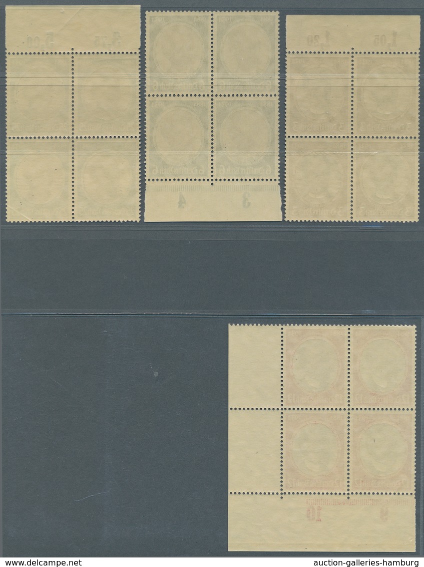 Deutsches Reich - 3. Reich: 1934 Kolonialgedenkjahr Kompletter Satz In Postfrischen Randviererblocks - Otros & Sin Clasificación