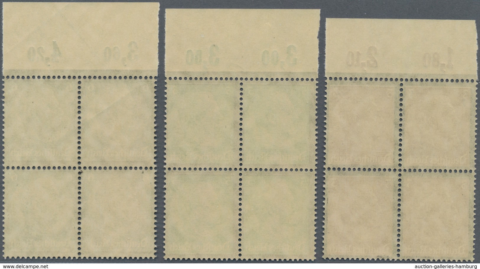 Deutsches Reich - 3. Reich: 1934, 3 Pf. Bis 25 Pf. Hindenburg Mit Trauerrand, Ungefaltete Luxus-Ober - Otros & Sin Clasificación