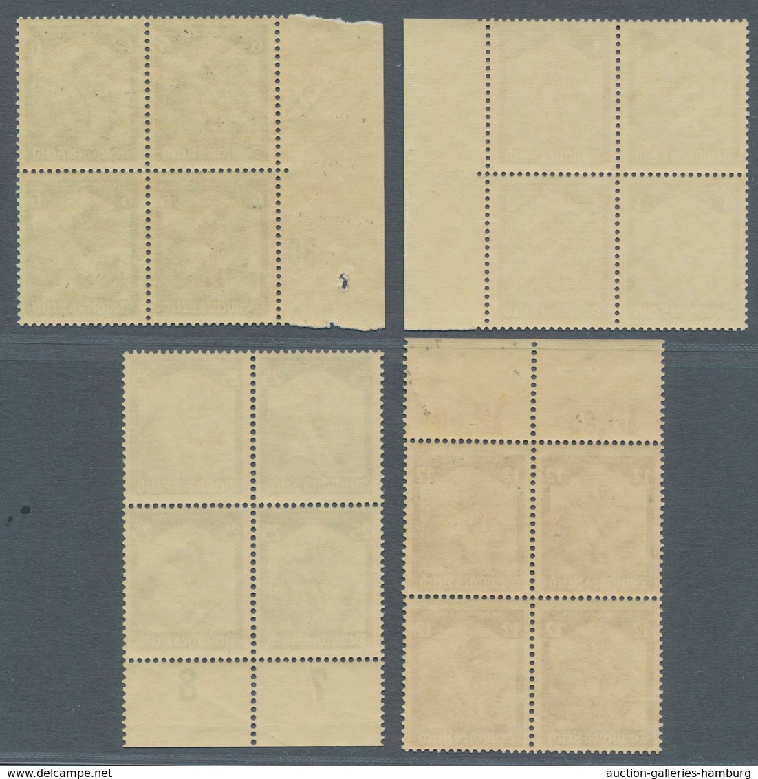 Deutsches Reich - 3. Reich: 1935, 3Pf. Bis 25Pf., Saarabstimmung, Kompletter Postfrischer Viererbloc - Autres & Non Classés