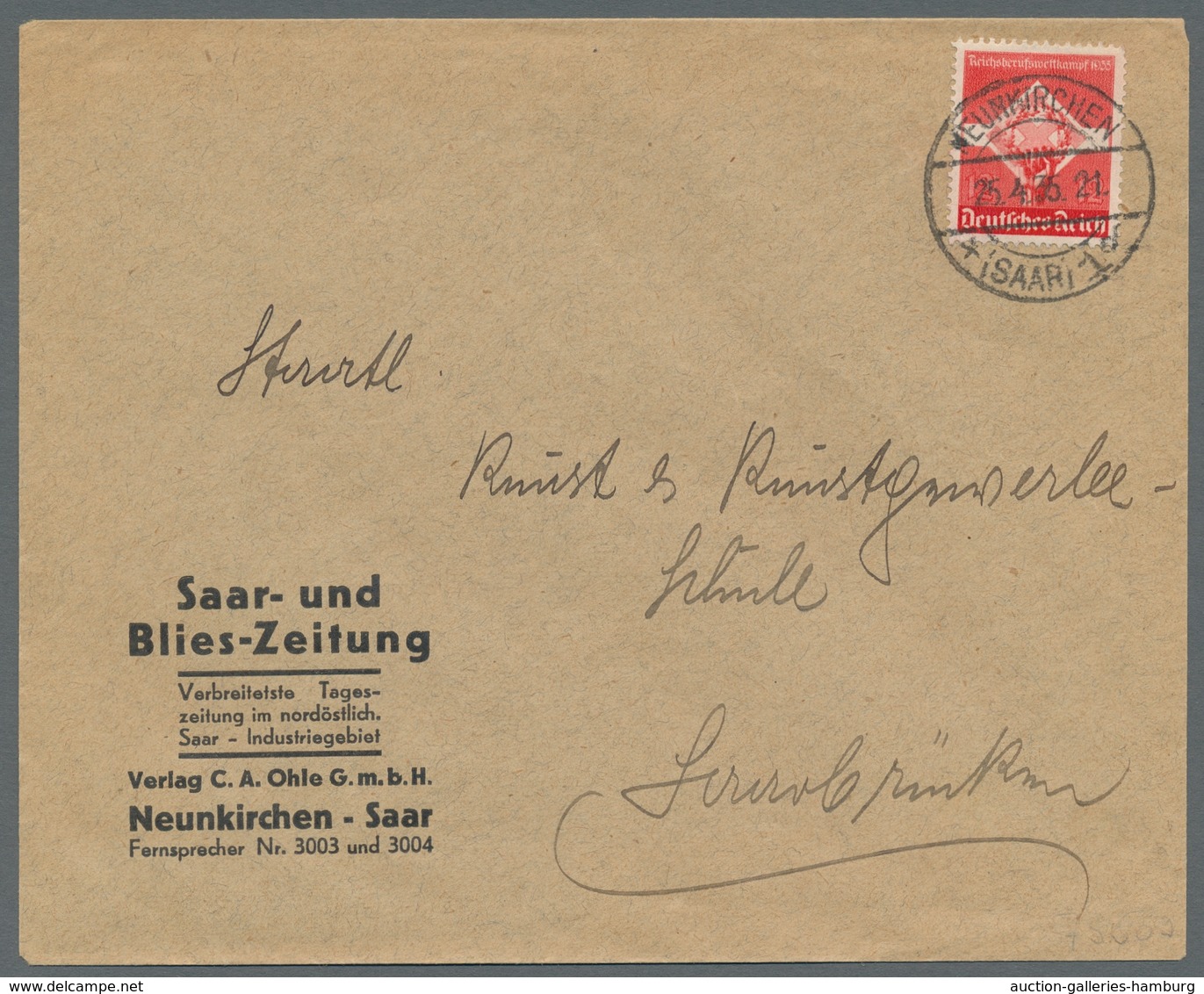 Deutsches Reich - 3. Reich: 1935, "Berufswettkampf", Auf Blanko-GA Bzw. Brief Je Mit Vor-Ersttagsste - Autres & Non Classés