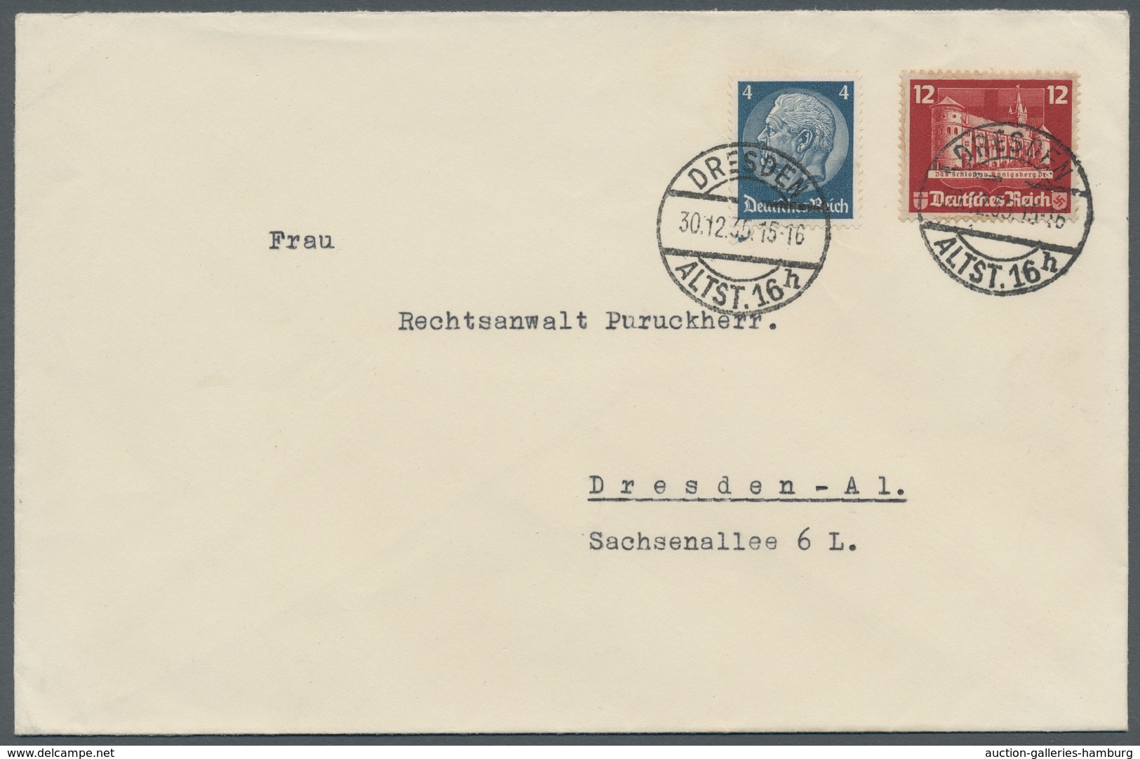 Deutsches Reich - 3. Reich: 1935, "12 Pfg. OSTROPA"-Einzelmarke Mit 4 Pfg Hindenburg Als Portorichti - Autres & Non Classés