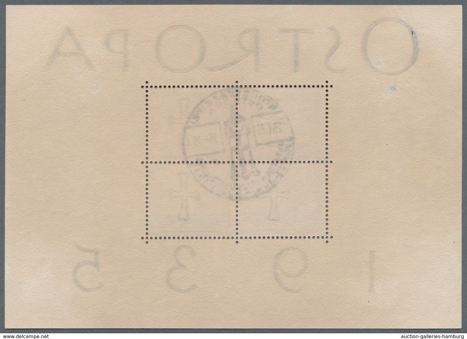 Deutsches Reich - 3. Reich: 1935, Ostropa-Block, Entwertet Mit Ersttagsonderstempel "KÖNIGSBERG (PR) - Autres & Non Classés