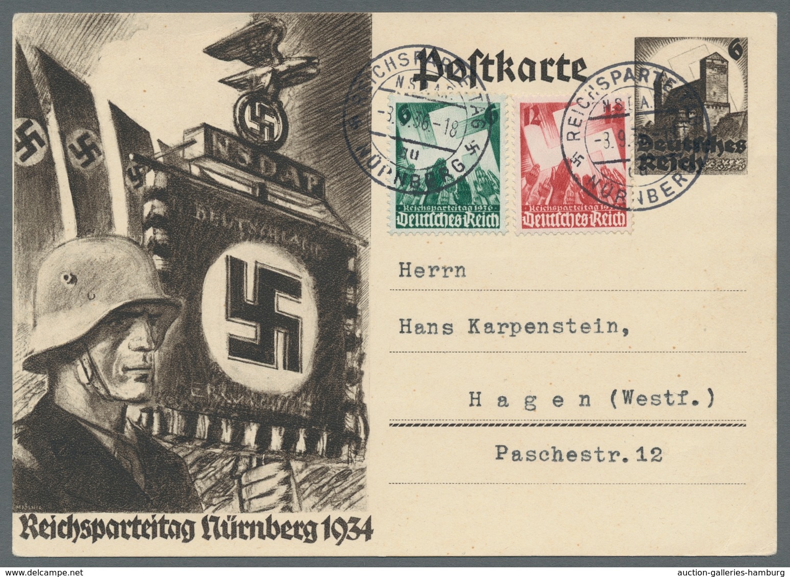 Deutsches Reich - 3. Reich: 1936, "Parteitag", Kompletter Satz Mit Ersttagsstempel REICHSPARTEITAG N - Sonstige & Ohne Zuordnung