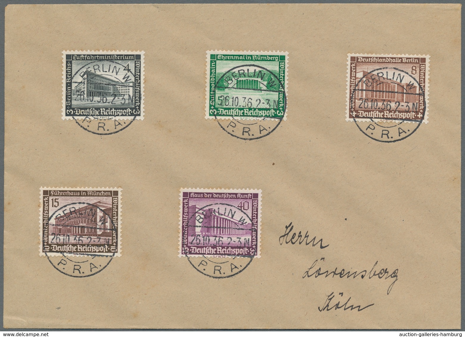 Deutsches Reich - 3. Reich: 1936, Winterhilfswerk, Kplt. Satz Auf 2 Adressierten FDC's Entwertet Mit - Other & Unclassified