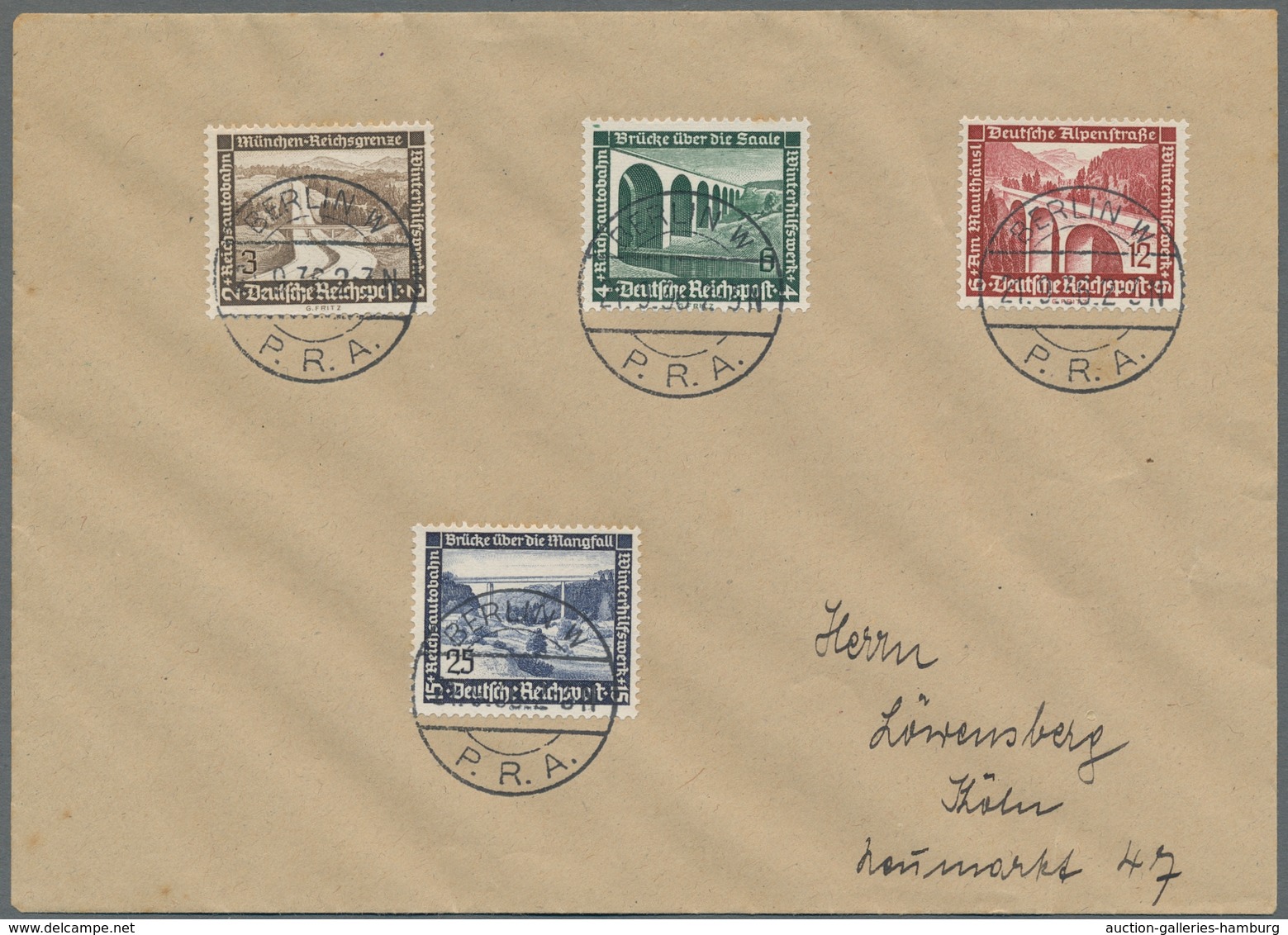 Deutsches Reich - 3. Reich: 1936, Winterhilfswerk, Kplt. Satz Auf 2 Adressierten FDC's Entwertet Mit - Other & Unclassified