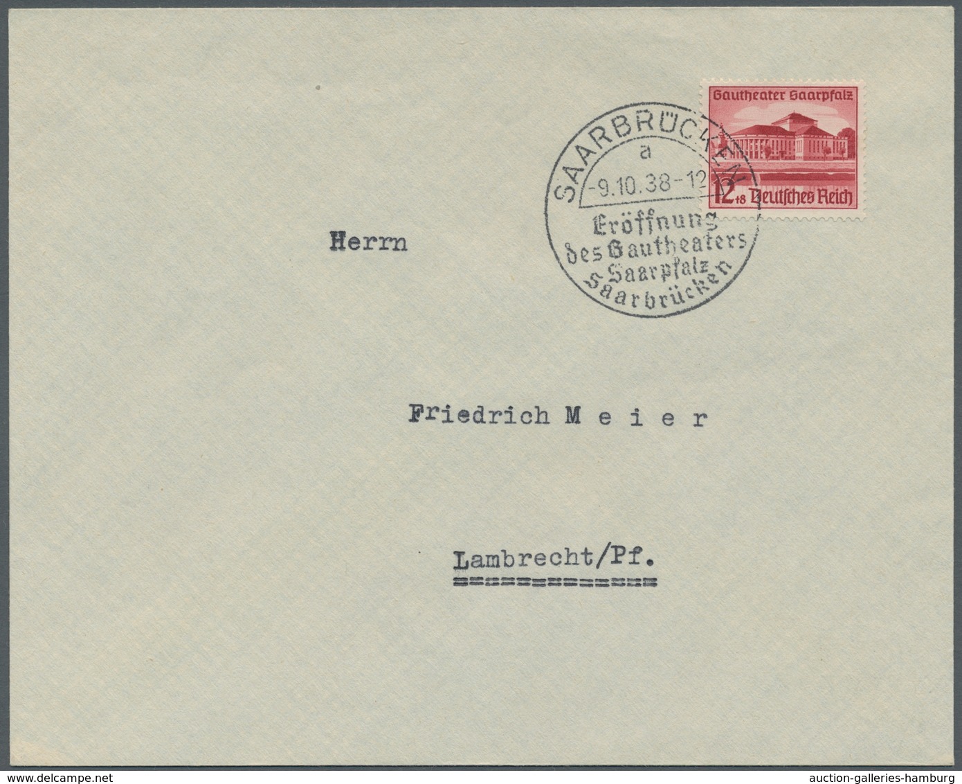 Deutsches Reich - 3. Reich: 1938, Gautheater Saarpfalz, Kplt. Satz Auf FDC Mit Dem Ersttagssonderstp - Sonstige & Ohne Zuordnung