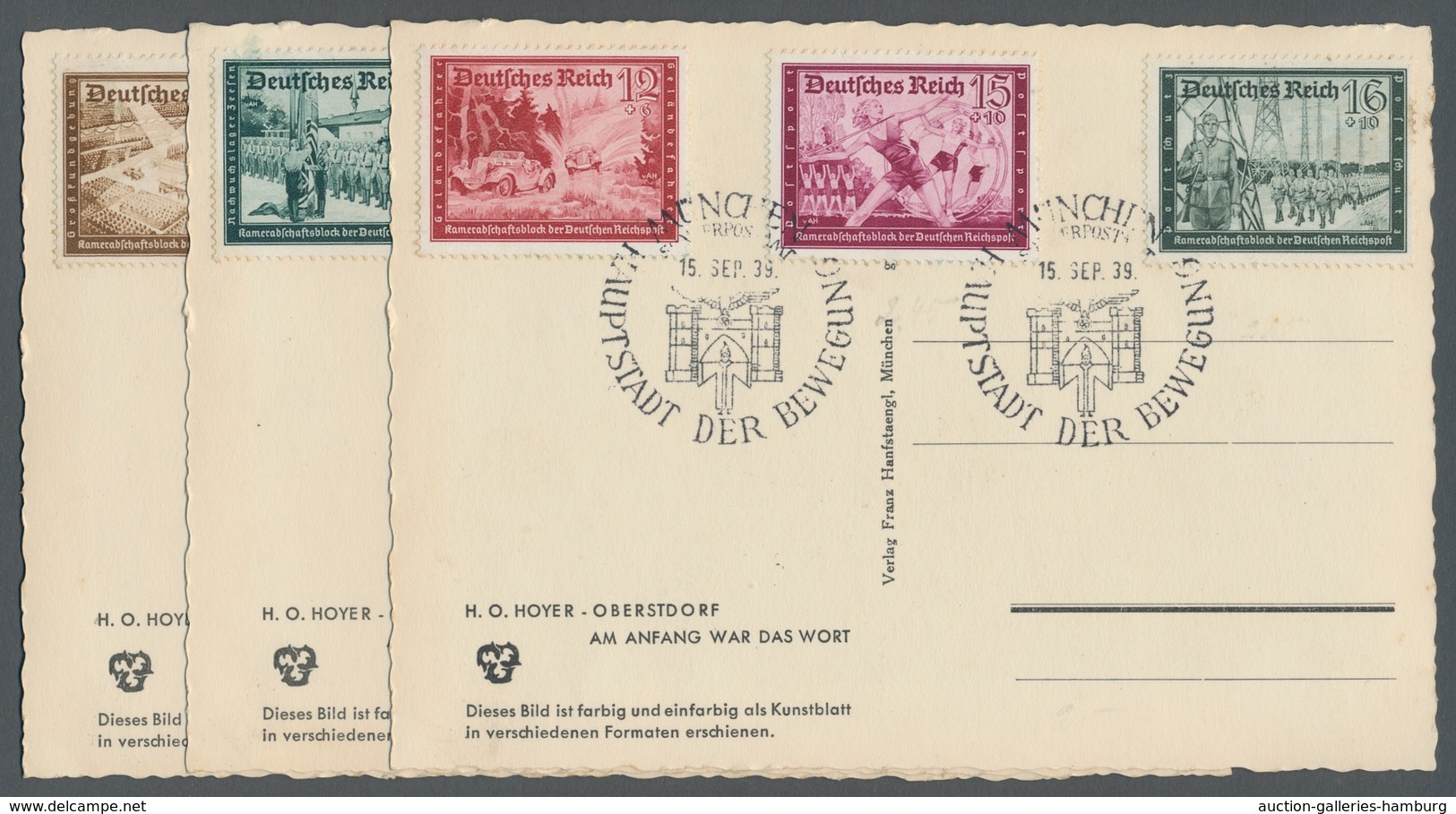 Deutsches Reich - 3. Reich: 1939, "Postkameradschaft I", Komplett Mit Ersttagstempel MÜNCHEN 15. SEP - Sonstige & Ohne Zuordnung