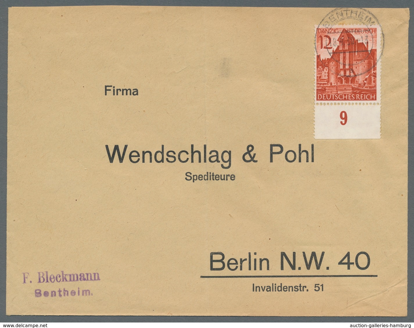 Deutsches Reich - 3. Reich: 1939, "Danzig", Portorichte MeF Bzw. EF Je Mit Ersttagsstempelentwertung - Other & Unclassified