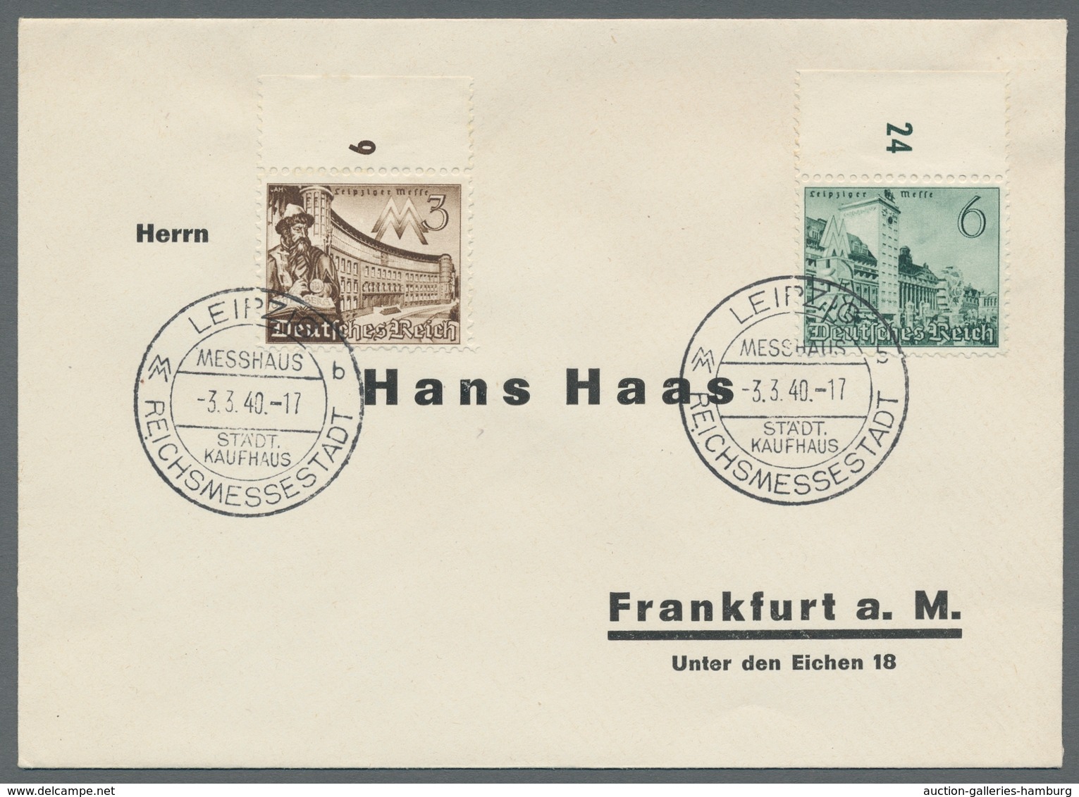 Deutsches Reich - 3. Reich: 1940, "Leipziger Frühjahrsmesse", Insgesamt Sieben FDC Mit U.a. Sechs Ko - Sonstige & Ohne Zuordnung