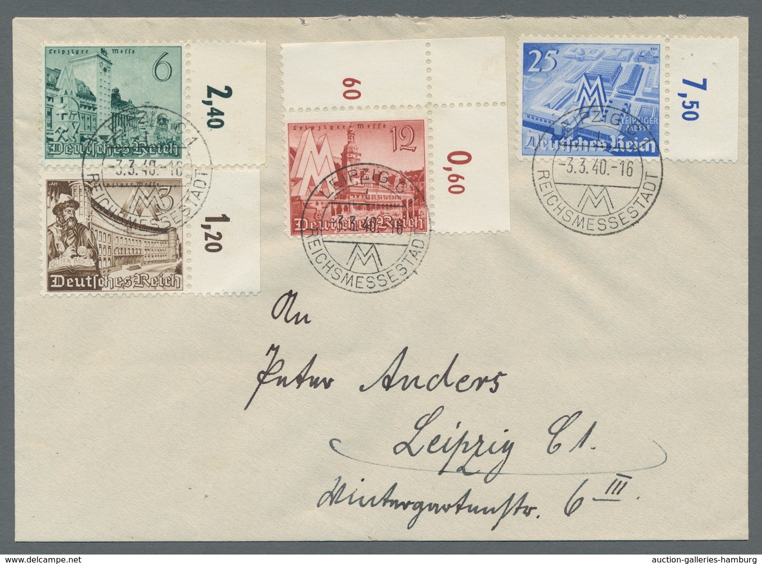 Deutsches Reich - 3. Reich: 1940, "Leipziger Frühjahrsmesse", Insgesamt Sieben FDC Mit U.a. Sechs Ko - Sonstige & Ohne Zuordnung