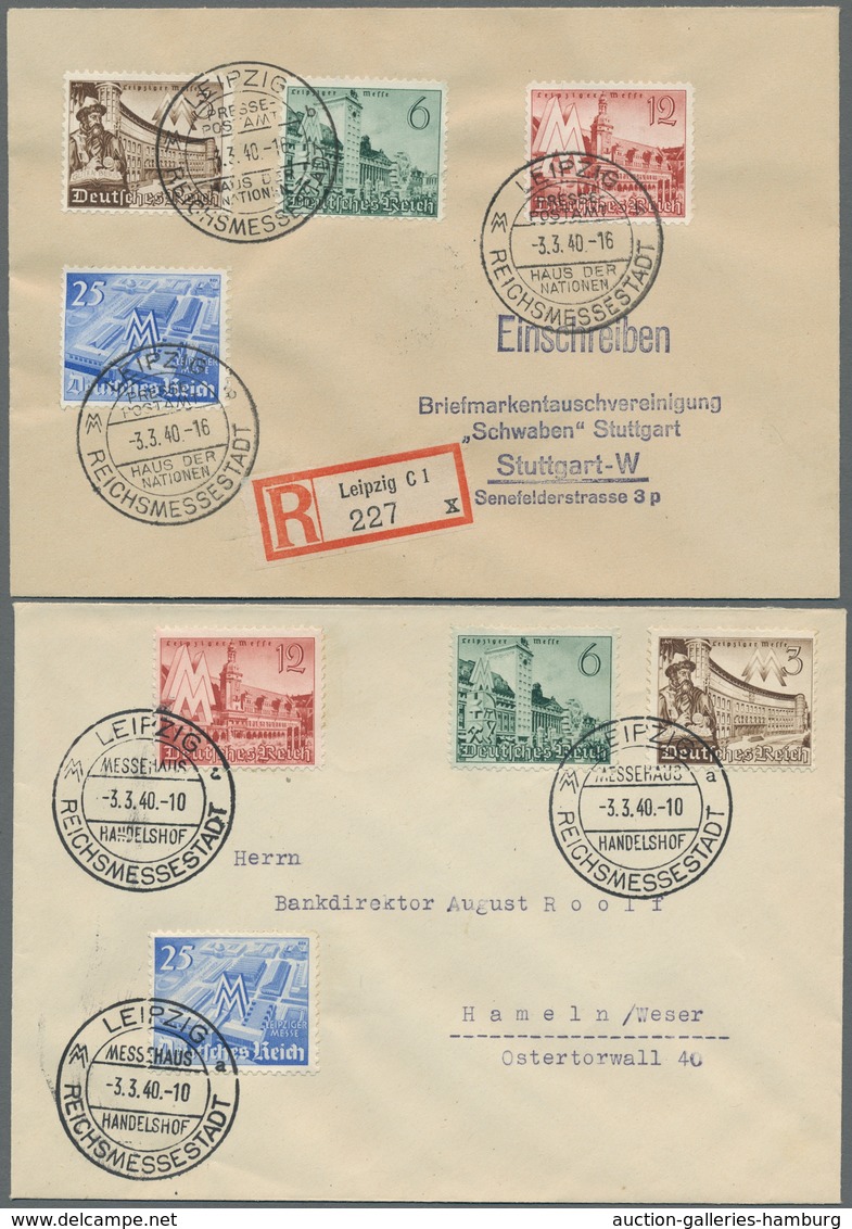 Deutsches Reich - 3. Reich: 1940, Leipziger Messe Auf 5 FDC's Mit Verschd. Ersttagssonderstpl. Vom 3 - Sonstige & Ohne Zuordnung