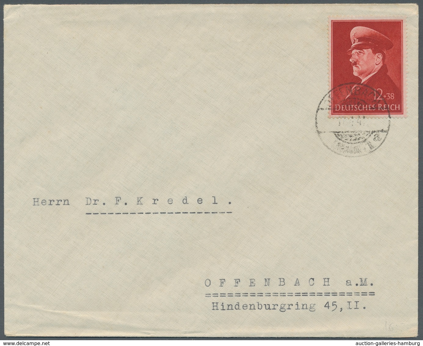 Deutsches Reich - 3. Reich: 1941, Geburstag Mit Etwas Verwischten Ersttagstpl. Vom 17.4.41, Auf Orts - Autres & Non Classés