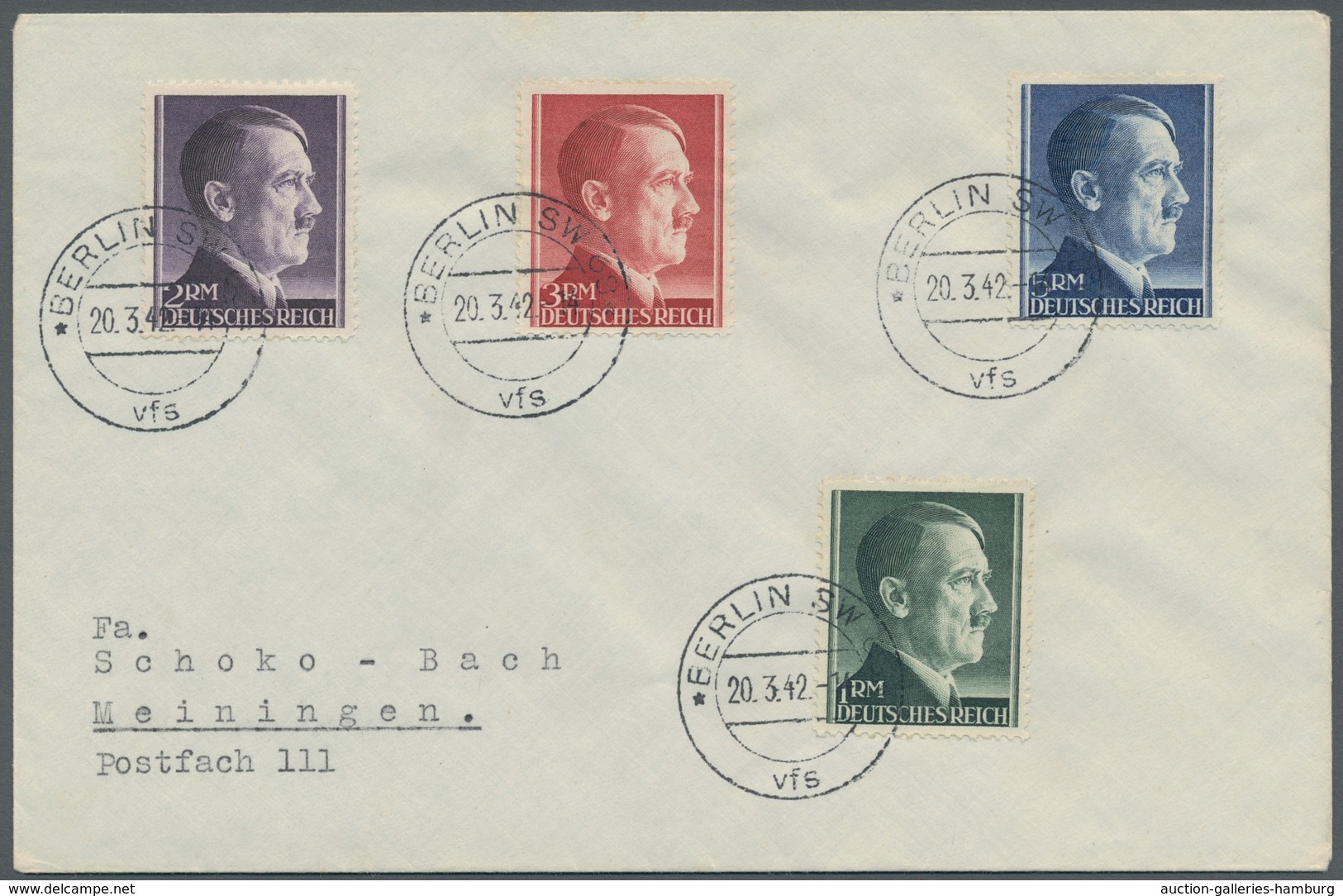 Deutsches Reich - 3. Reich: 1941-1942, Hitler, 1 Pf.- 80 Pf. Je Einzeln Auf 19 FDC's Mit Ersttagsstp - Autres & Non Classés