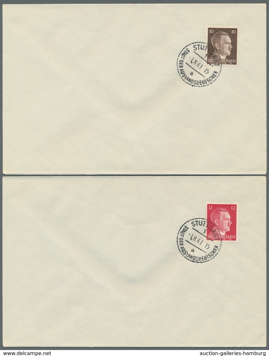 Deutsches Reich - 3. Reich: 1941-1942, Hitler, 1 Pf.- 80 Pf. je einzeln auf 19 FDC's mit Ersttagsstp