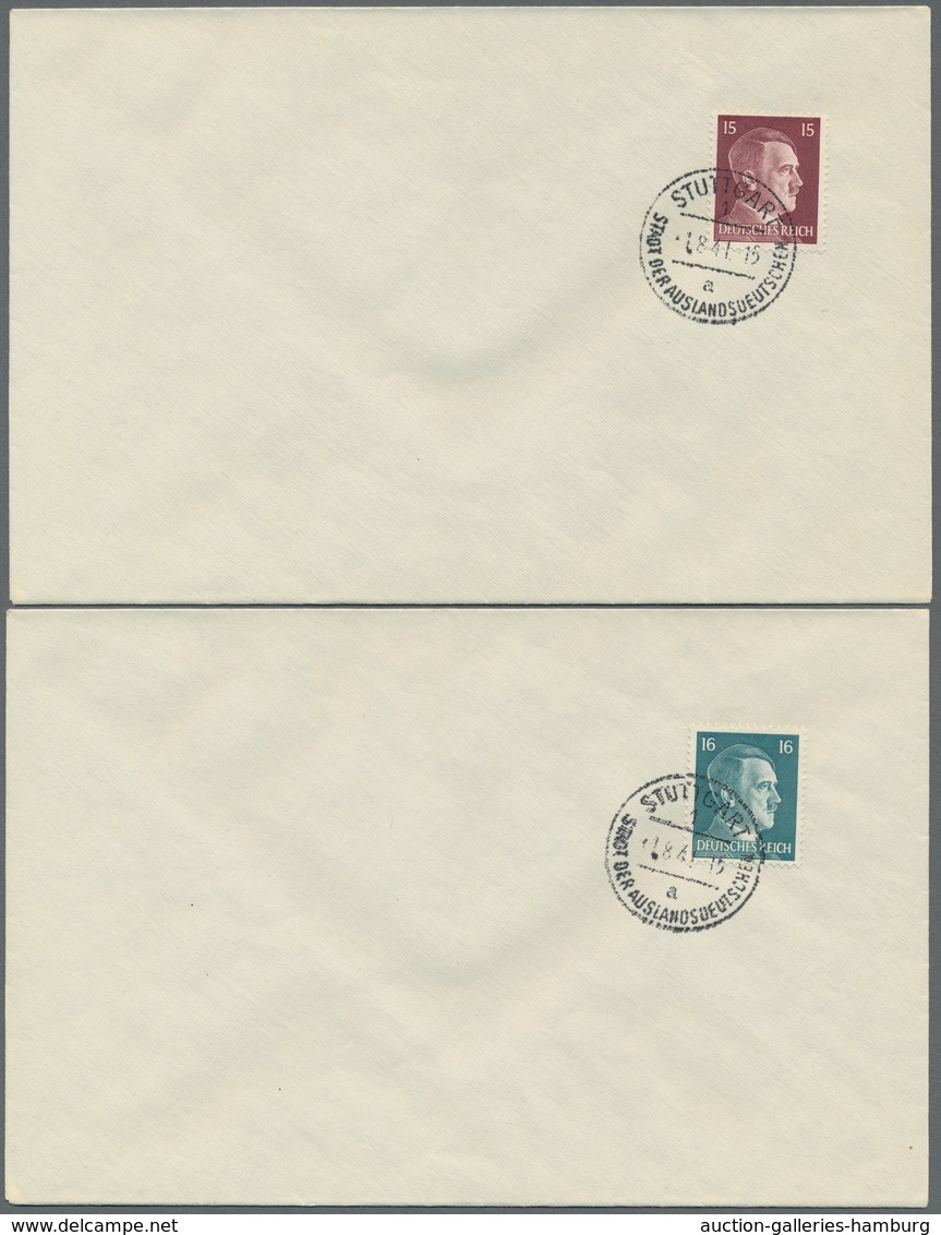 Deutsches Reich - 3. Reich: 1941-1942, Hitler, 1 Pf.- 80 Pf. je einzeln auf 19 FDC's mit Ersttagsstp