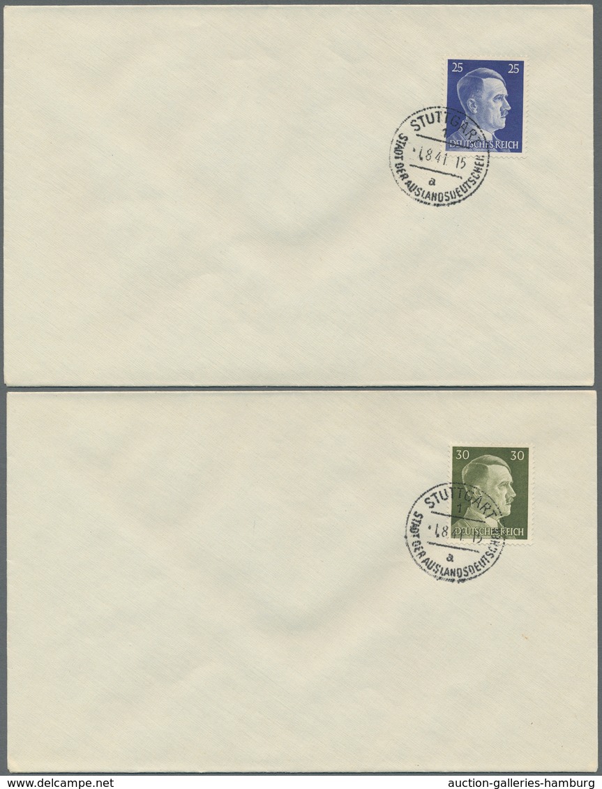 Deutsches Reich - 3. Reich: 1941-1942, Hitler, 1 Pf.- 80 Pf. je einzeln auf 19 FDC's mit Ersttagsstp