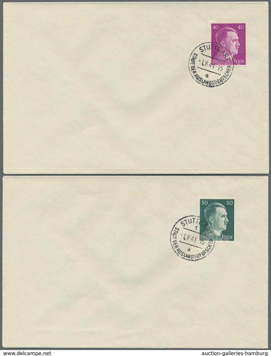 Deutsches Reich - 3. Reich: 1941-1942, Hitler, 1 Pf.- 80 Pf. je einzeln auf 19 FDC's mit Ersttagsstp