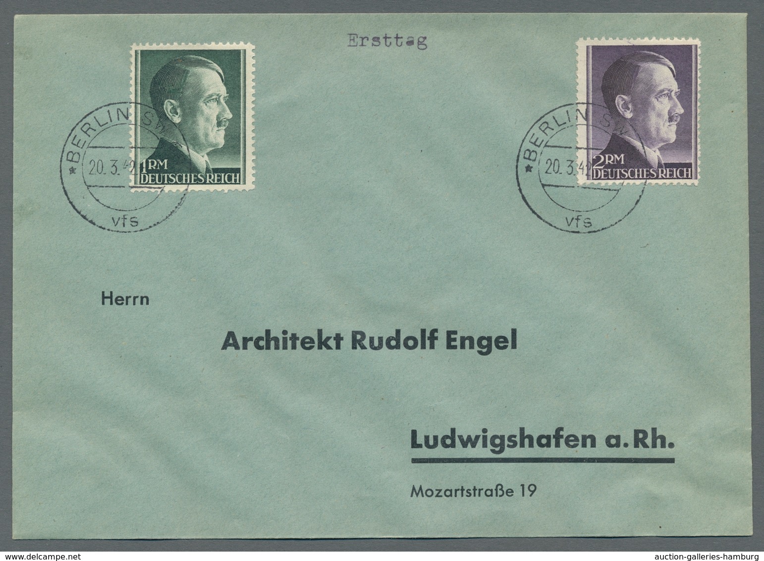 Deutsches Reich - 3. Reich: 1942, "1 Bis 5 Mk. Hitler Zähnung L 12 ½", Sauber Auf Zwei Ersttagsbrief - Autres & Non Classés