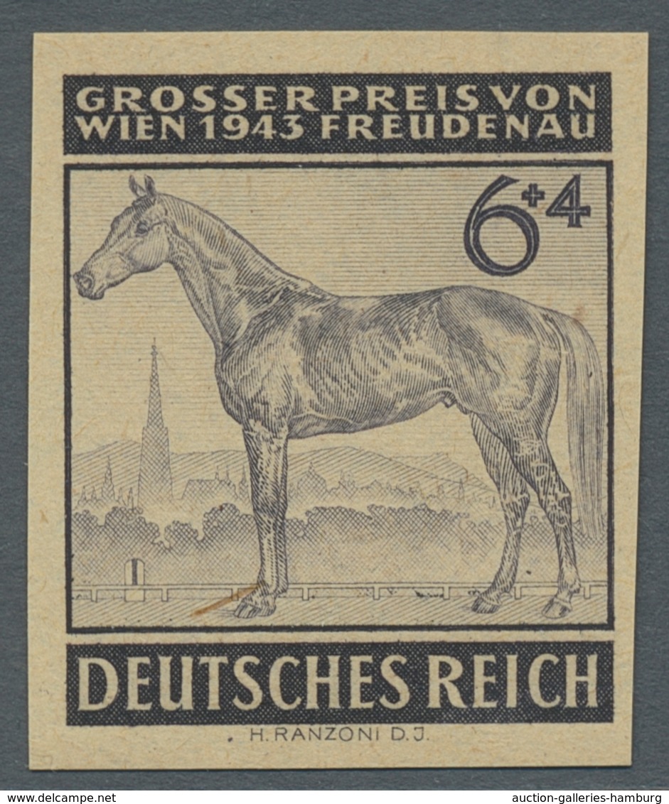 Deutsches Reich - 3. Reich: 1943, "Großer Preis Von Wien" 6+4 (Pf.) Rotschwarz Als Geschnittener Pro - Autres & Non Classés