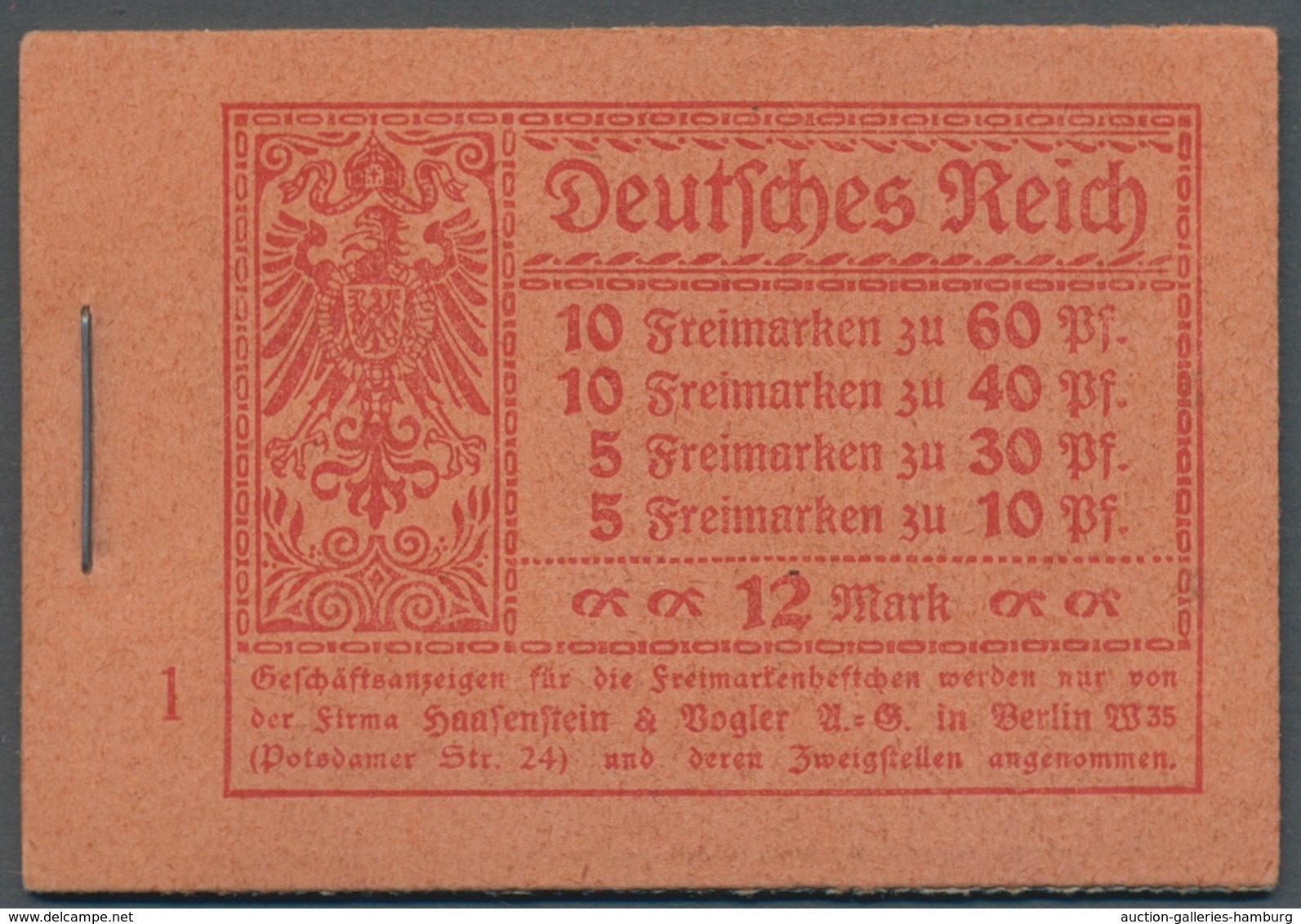 Deutsches Reich - Markenheftchen: 1921, Germania Und Ziffer, Markenheftchen 15 A, Tadellos Postfrisc - Carnets