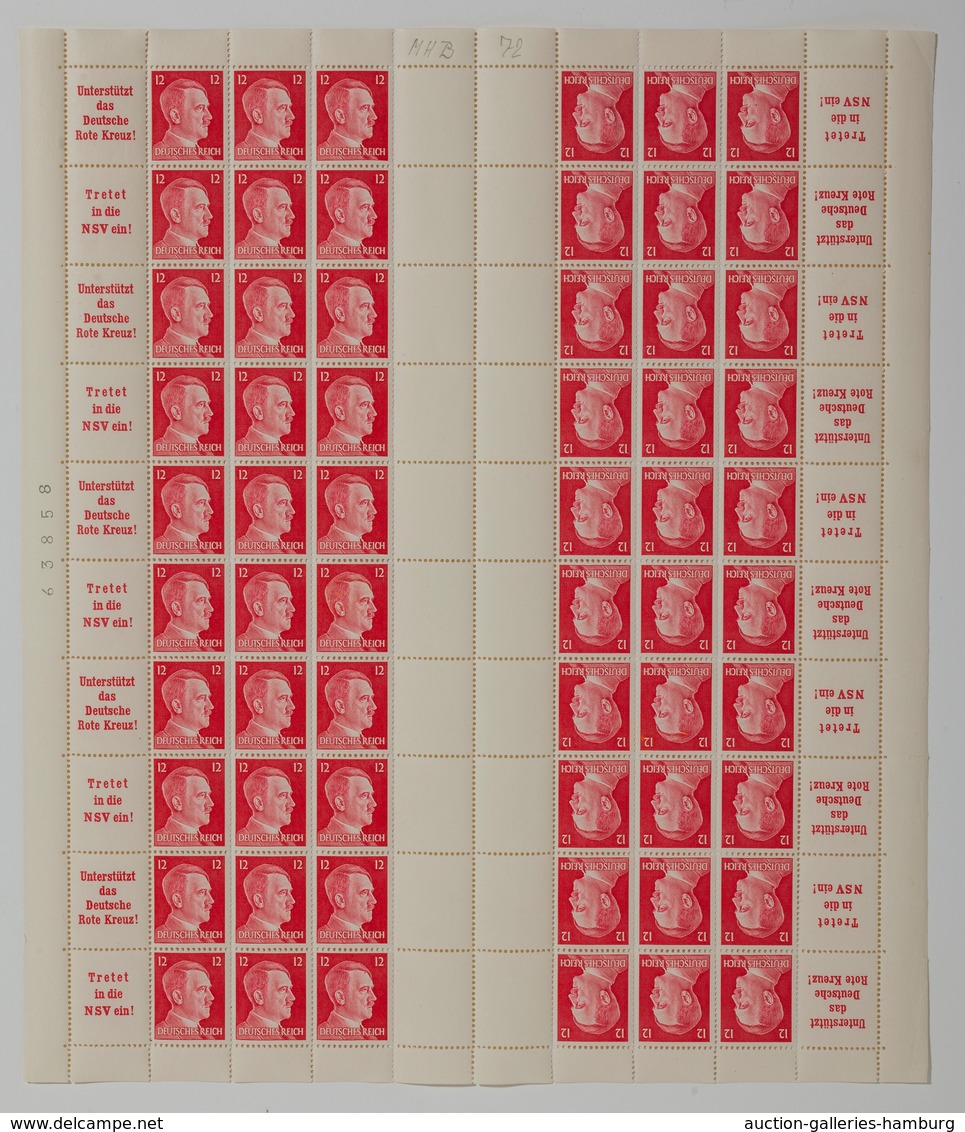 Deutsches Reich - Markenheftchenbogen: 1941, "Hitler", Postfrische Markenheftchenbogen In Guter Erha - Postzegelboekjes