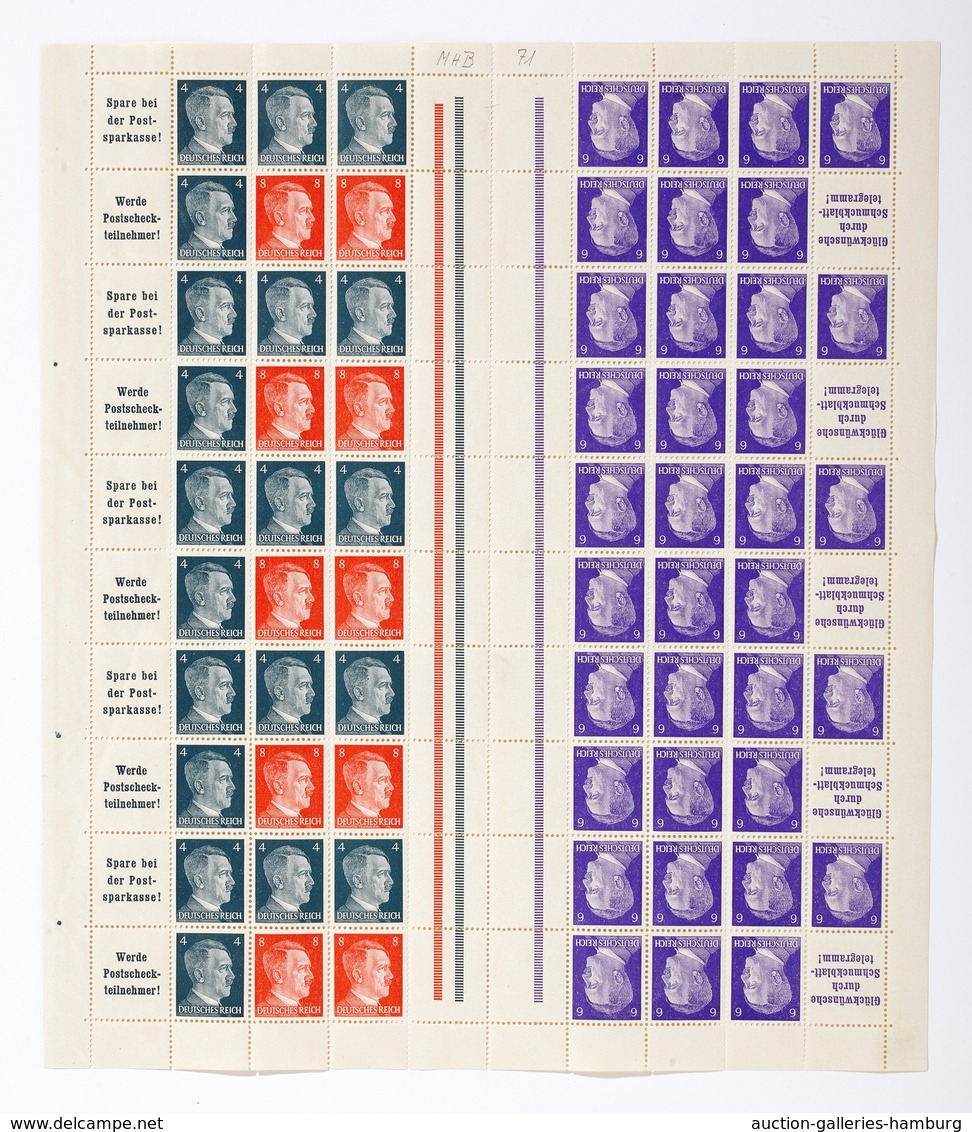 Deutsches Reich - Markenheftchenbogen: 1941, "Hitler", Postfrische Markenheftchenbogen In Guter Erha - Markenheftchen