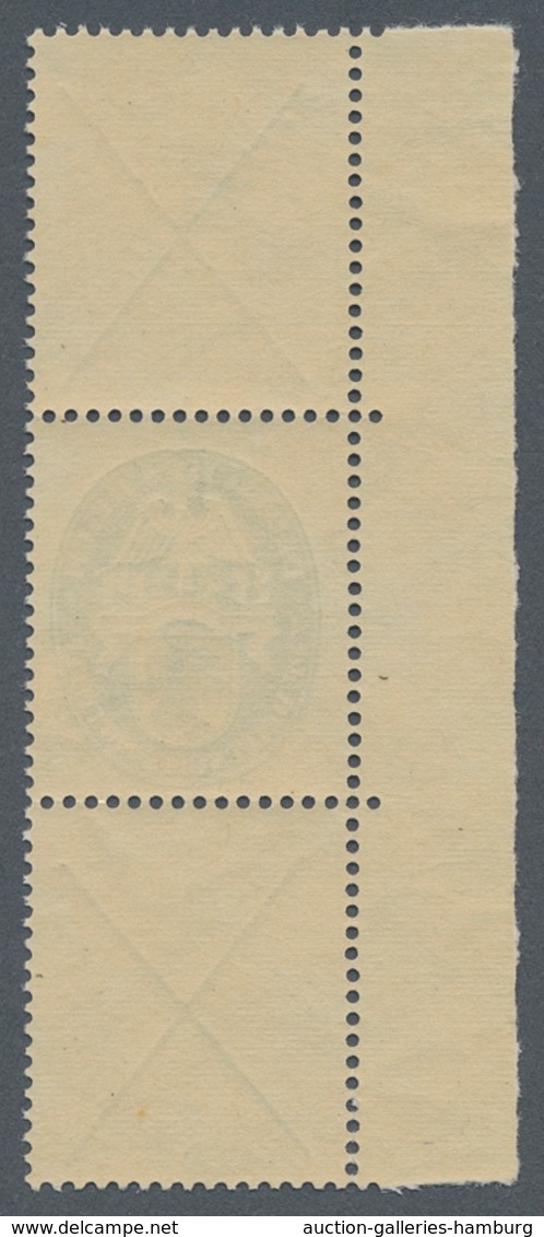 Deutsches Reich - Zusammendrucke: 1928, 8 Pf Wappen Senkr. Zusammendruck-Streifen Vom Linken Rand Po - Zusammendrucke