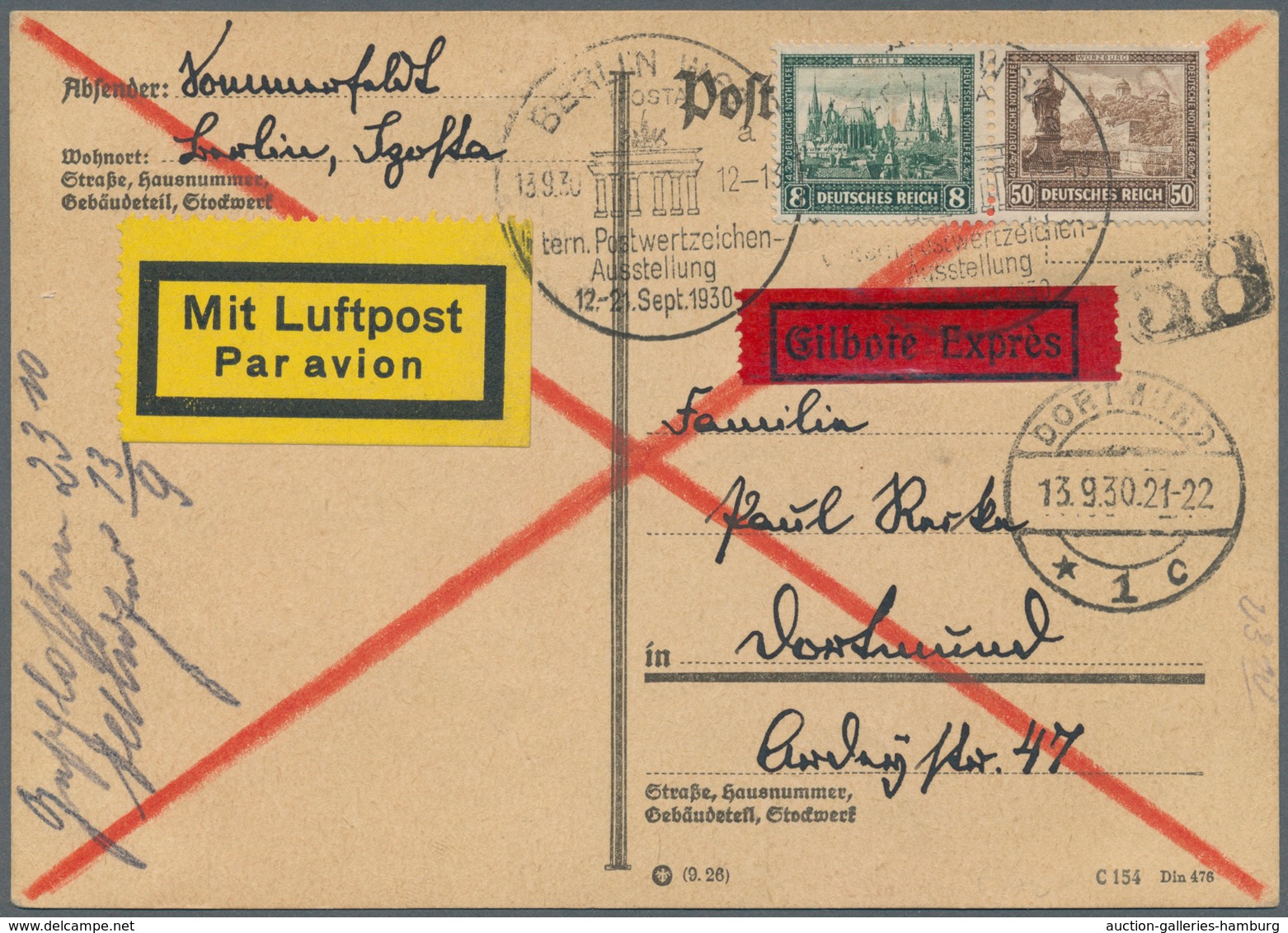 Deutsches Reich - Zusammendrucke: IPOSTA 1930, Block-Zusammendruck, Sehr Seltene EF, Fast Portogerec - Se-Tenant