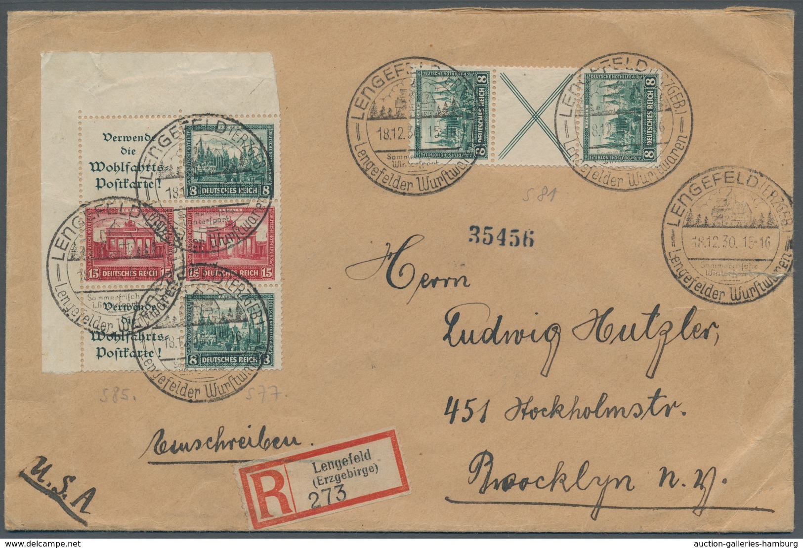 Deutsches Reich - Zusammendrucke: 1930, "8 Pfg. + X + 8 Pfg. Sowie A 1.3 + 15 Pfg. + A 1.3 Nothilfe" - Se-Tenant