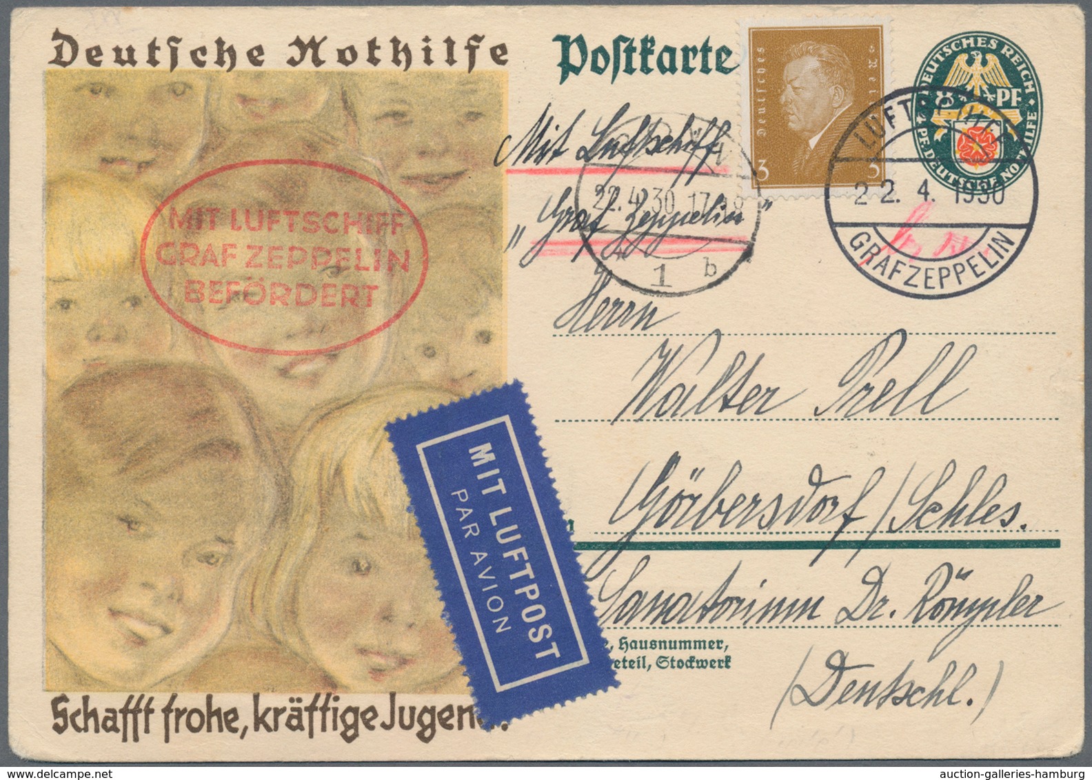 Deutsches Reich - Zusammendrucke: 1930, 5 Pf + Z + Z + 5 Pf Nothilfe, Waager. Kehrdruckpaar Mit Zwei - Se-Tenant