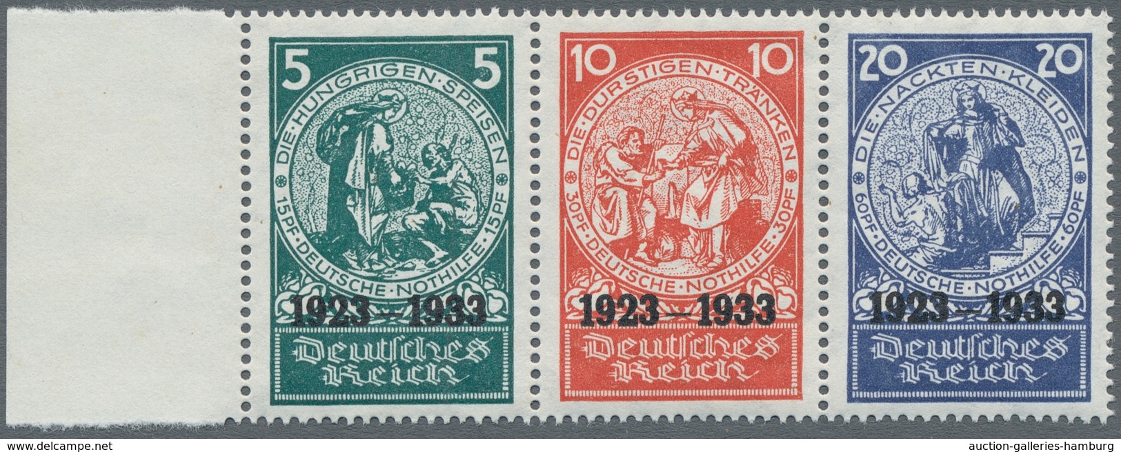 Deutsches Reich - Zusammendrucke: 1933, "5 Bis 20 Pfg. Nothilfe", Postfrischer Zusammendruck Aus Blo - Se-Tenant