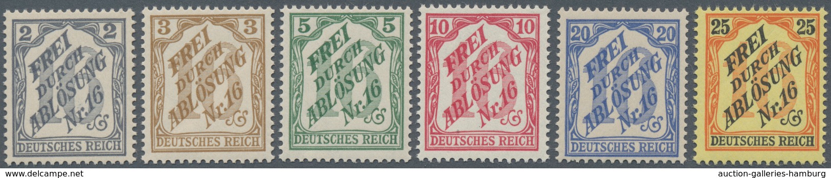 Deutsches Reich - Dienstmarken: 1905, 2 Pf Bis 25 Pf. "Frei Durch Ablösung Nr. 16" Für Baden, Unsign - Oficial