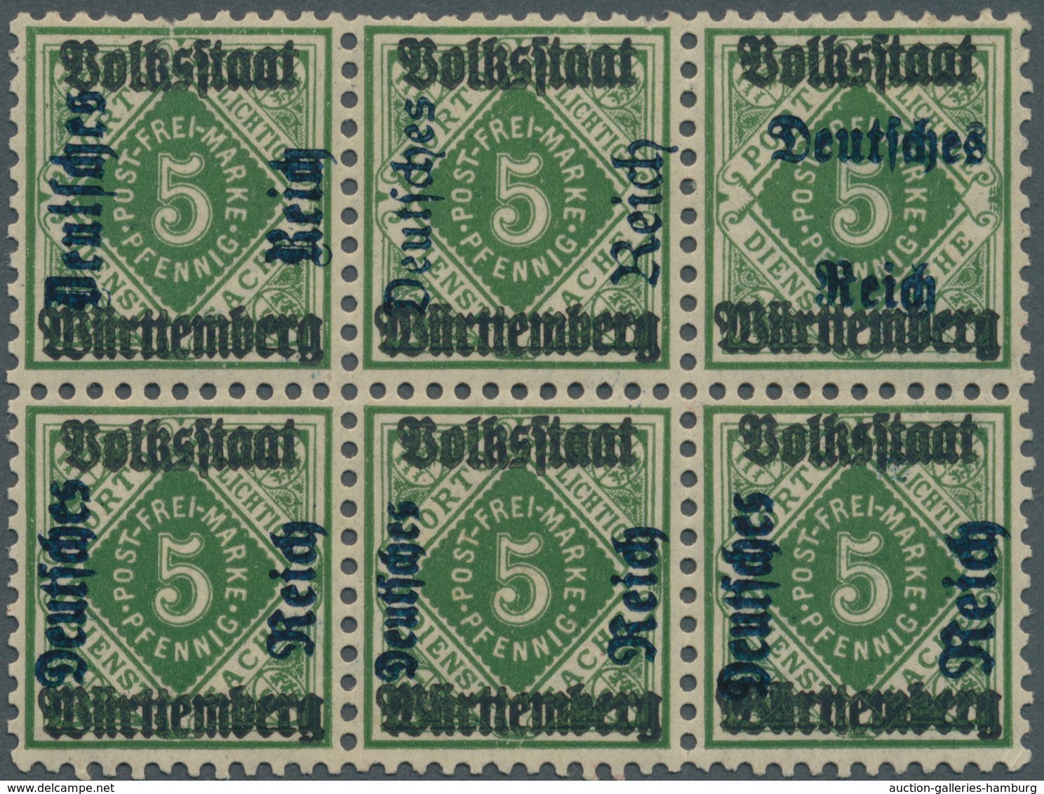 Deutsches Reich - Dienstmarken: 1920, Aufdruck-Proben Für Die In Württemberg Verwendeten Dienstmarke - Oficial