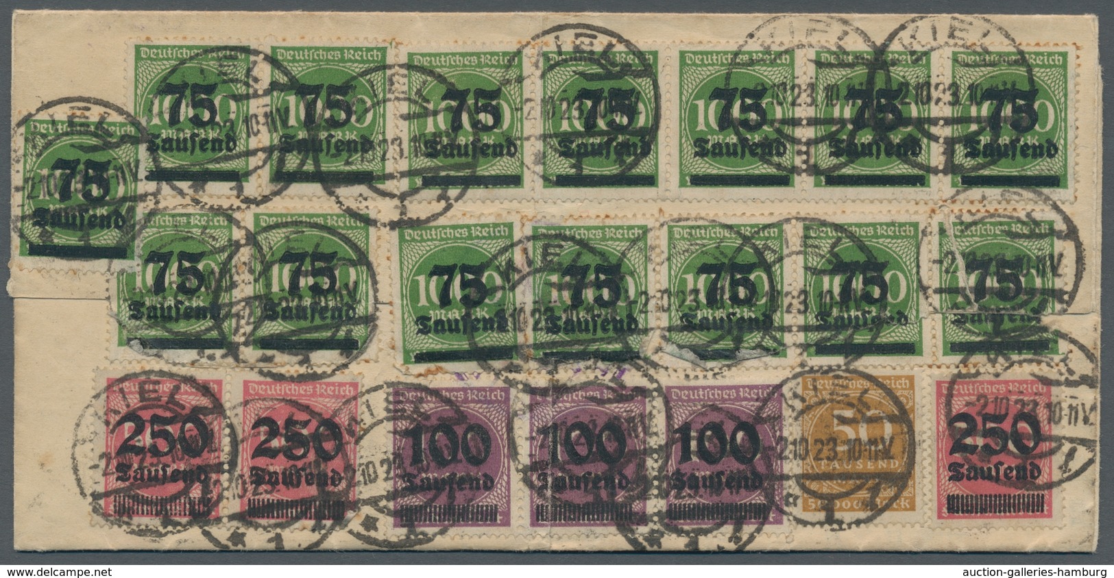 Deutsches Reich - Dienstmarken: 1923, Zustellungsurkunde Des Amtsgerichtes Kiel Vom "2.10.23" Weche - Dienstzegels