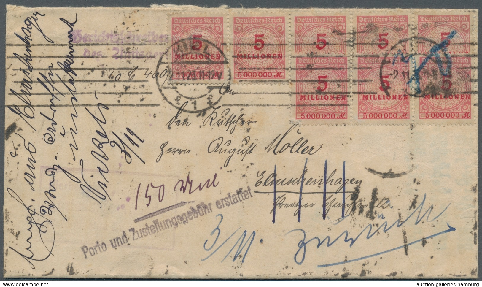 Deutsches Reich - Dienstmarken: 1923, Brief Mit Zustellungsauftrag Des Amtsgerichtes Kiel Vom "2.11. - Dienstmarken