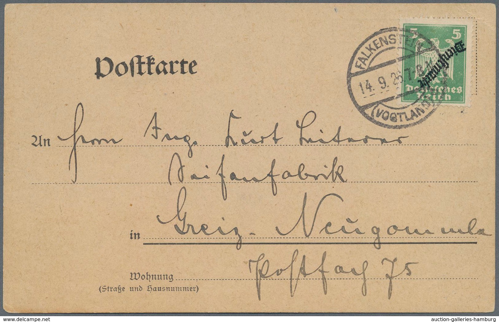 Deutsches Reich - Dienstmarken: 1924, 5 Pfg. Lebhaftgrün Mit KOPFSTEHENDEM Aufdruck "Dienstmarke", P - Officials