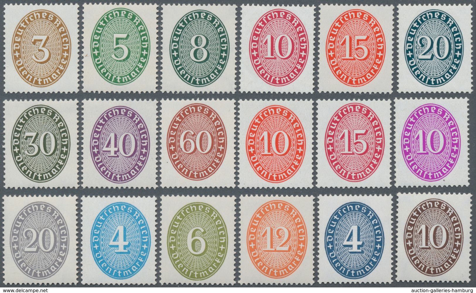 Deutsches Reich - Dienstmarken: 1927 - 1933, Strohhutmuster, Kompletter Postfrischer Luxussatz (Mi€2 - Officials