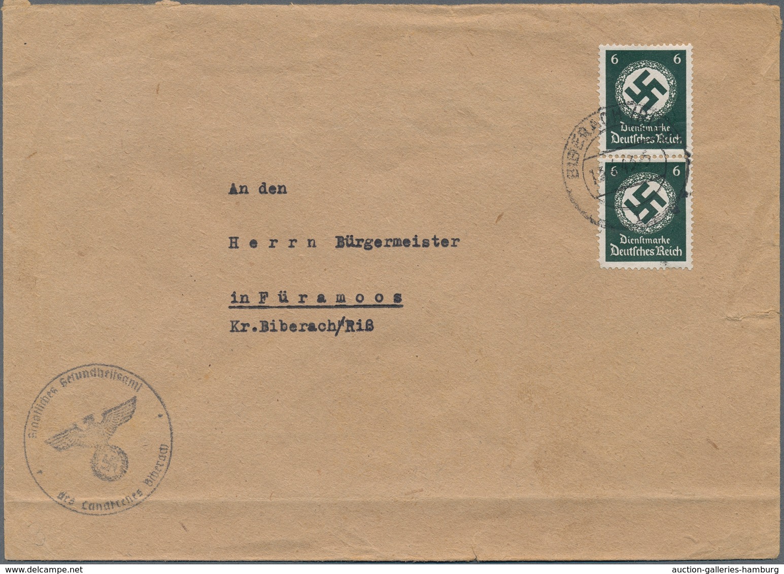 Deutsches Reich - Dienstmarken: 1934, 6 Pfg. Behördendienstmarke Mit Waagerechter Gummiriffelung Im - Officials