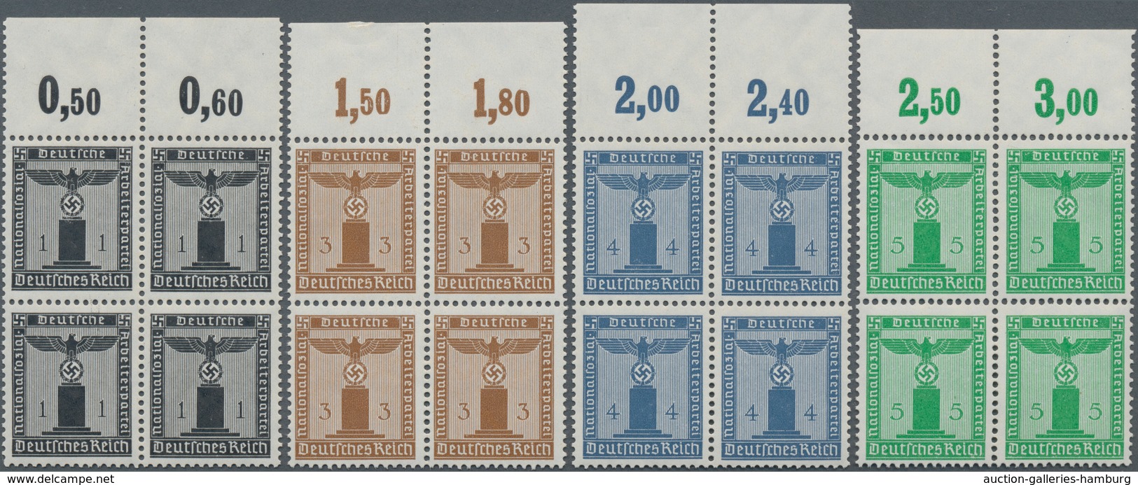 Deutsches Reich - Dienstmarken: 1938, Dienstmarken Der Partei: Kompletter Satz Von 11 Werten, Taufri - Dienstmarken
