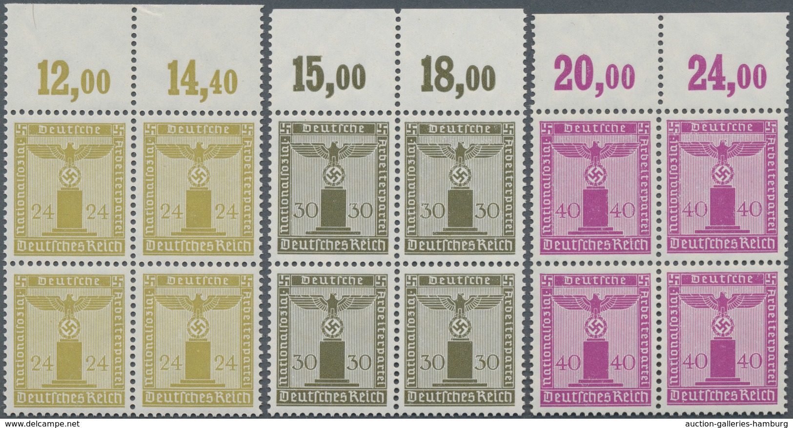 Deutsches Reich - Dienstmarken: 1938, Dienstmarken Der Partei: Kompletter Satz Von 11 Werten, Taufri - Service