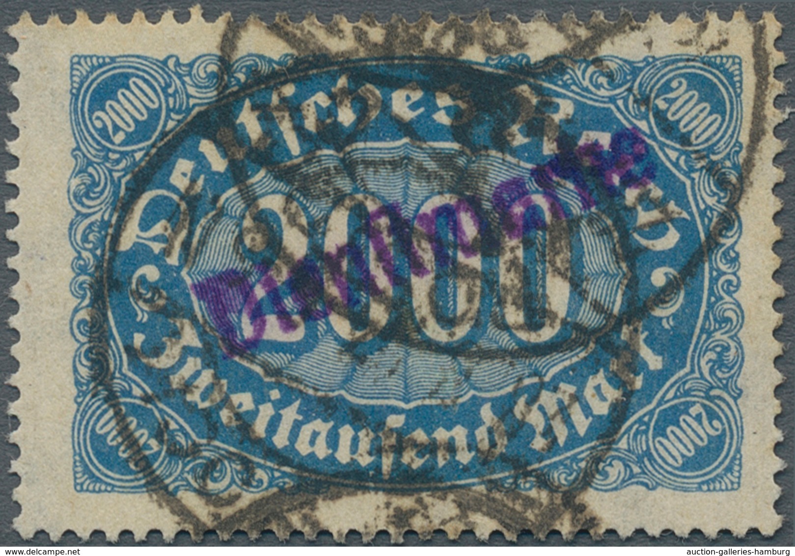 Deutsches Reich - Dienst-Kontrollaufdrucke: 1923, Freimarke 2000 Mark Mit Violettem Aufdruck "Dienst - Oficial
