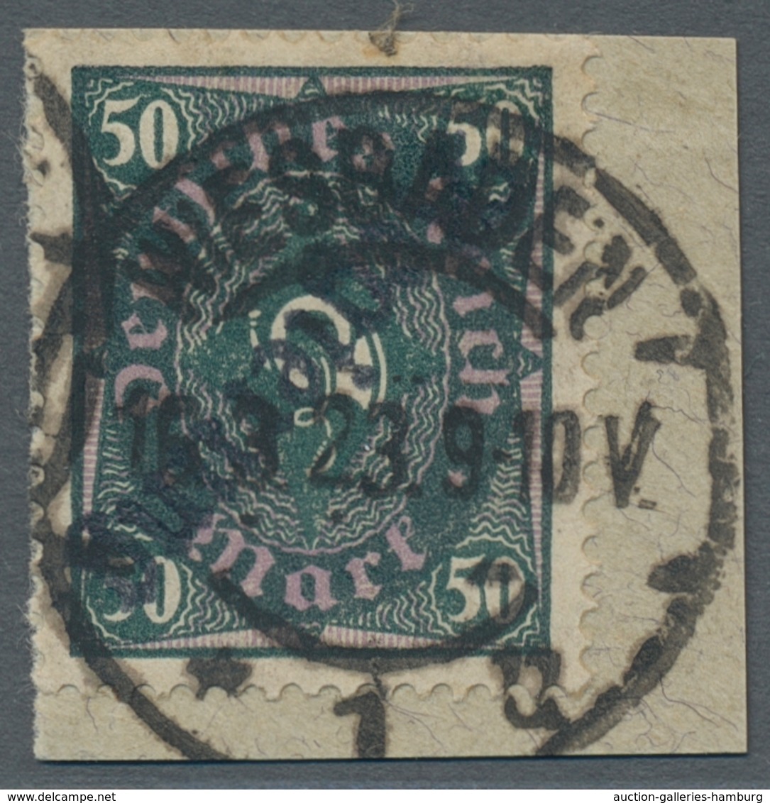 Deutsches Reich - Dienst-Kontrollaufdrucke: WIESBADEN: 1923, Posthörnchen 50 Mark Mit Kopfstehendem - Dienstzegels