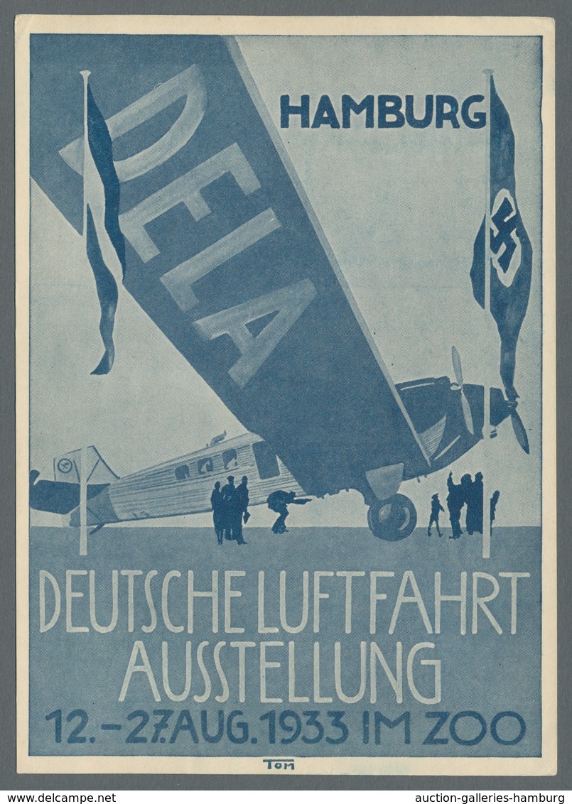 Deutsches Reich - Halbamtliche Flugmarken: 1933, Dela-Marke 30 Pfg. Rot Auf Sonder-Ausstellungkarte - Luft- Und Zeppelinpost