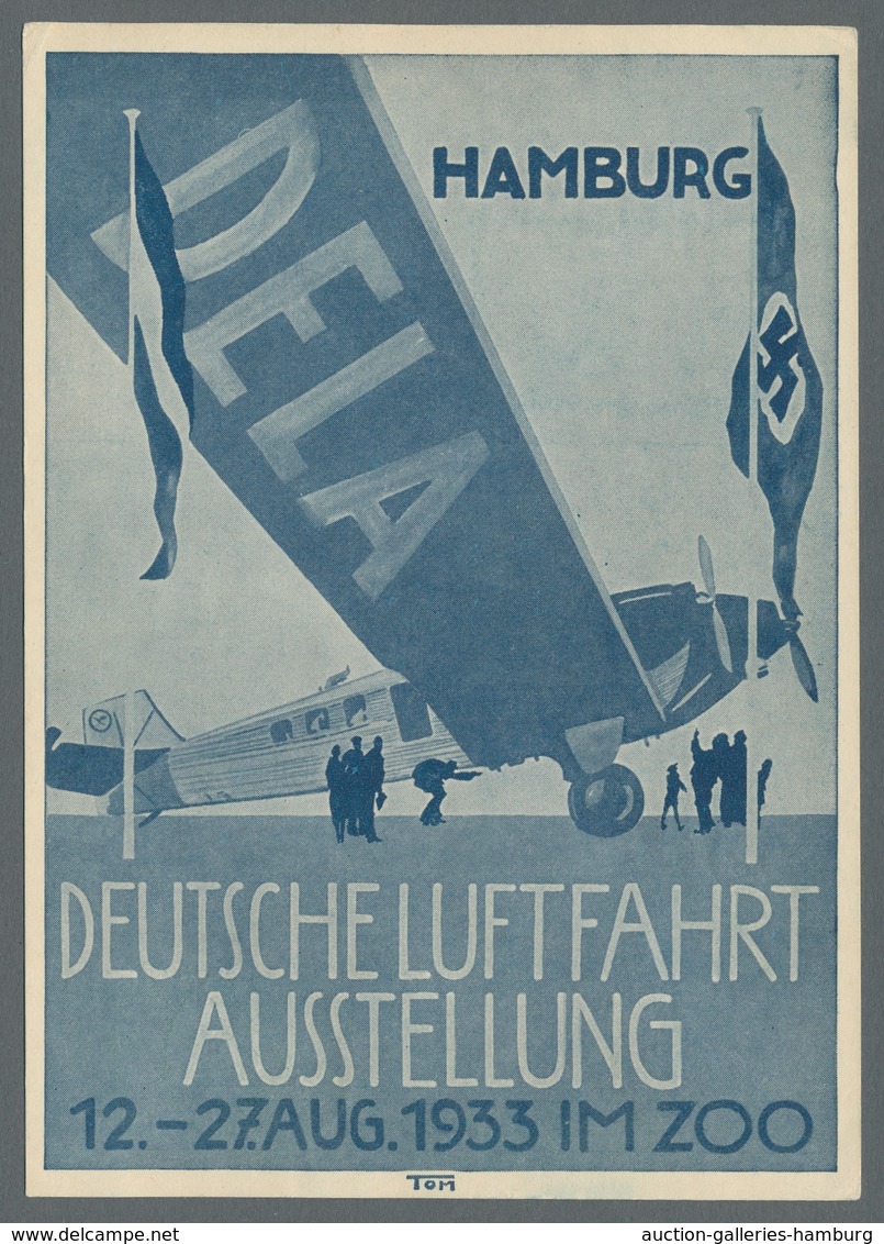 Deutsches Reich - Halbamtliche Flugmarken: 1933, Dela-Marke 30 Pfg. Rot Auf Sonder-Ausstellungkarte - Poste Aérienne & Zeppelin