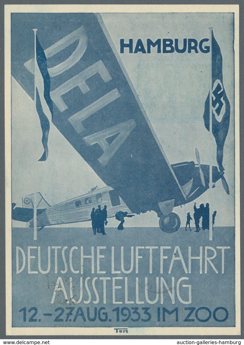 Deutsches Reich - Halbamtliche Flugmarken: 1933, "30 Pfg. Ballonmarke In Allen Drei Farben Je Mit PL - Correo Aéreo & Zeppelin