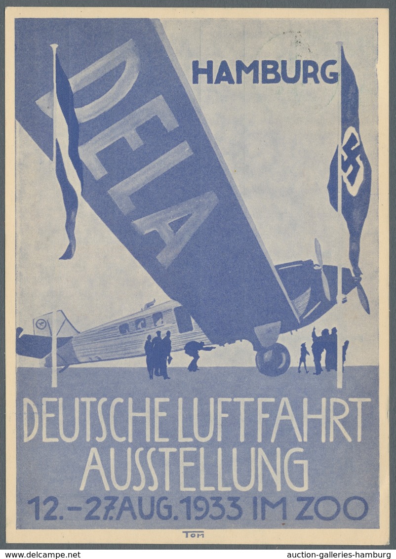 Deutsches Reich - Halbamtliche Flugmarken: 1933, "30 Pfg. Ballonmarke In Allen Drei Farben Je Mit PL - Poste Aérienne & Zeppelin