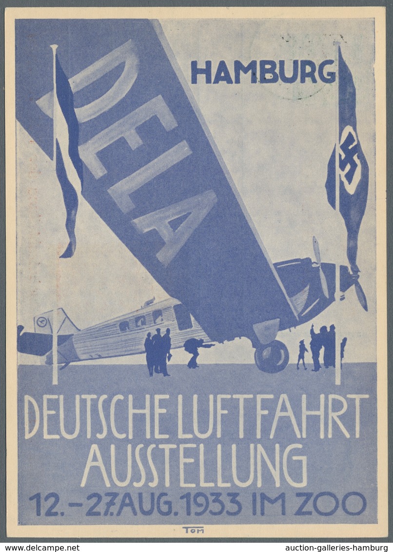 Deutsches Reich - Halbamtliche Flugmarken: 1933, "30 Pfg. Ballonmarke In Allen Drei Farben Je Mit PL - Poste Aérienne & Zeppelin