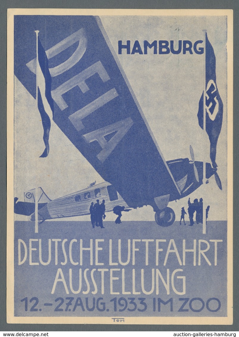 Deutsches Reich - Halbamtliche Flugmarken: 1933, "30 Pfg. Rot Auf Mattkobalt Mit PLF I", Sauber Gest - Poste Aérienne & Zeppelin