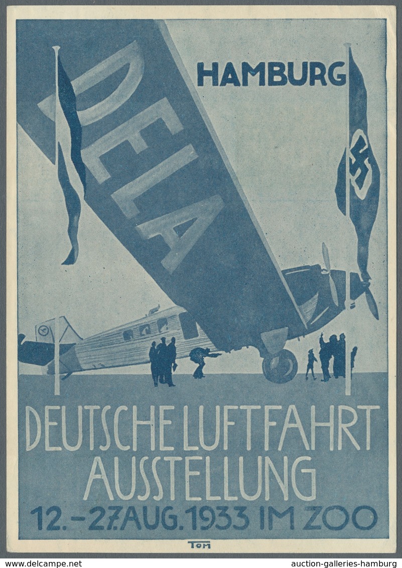 Deutsches Reich - Halbamtliche Flugmarken: 1933, "30 Pfg. Schwarz Auf Hellultramarin Mit PLF I", Sau - Correo Aéreo & Zeppelin