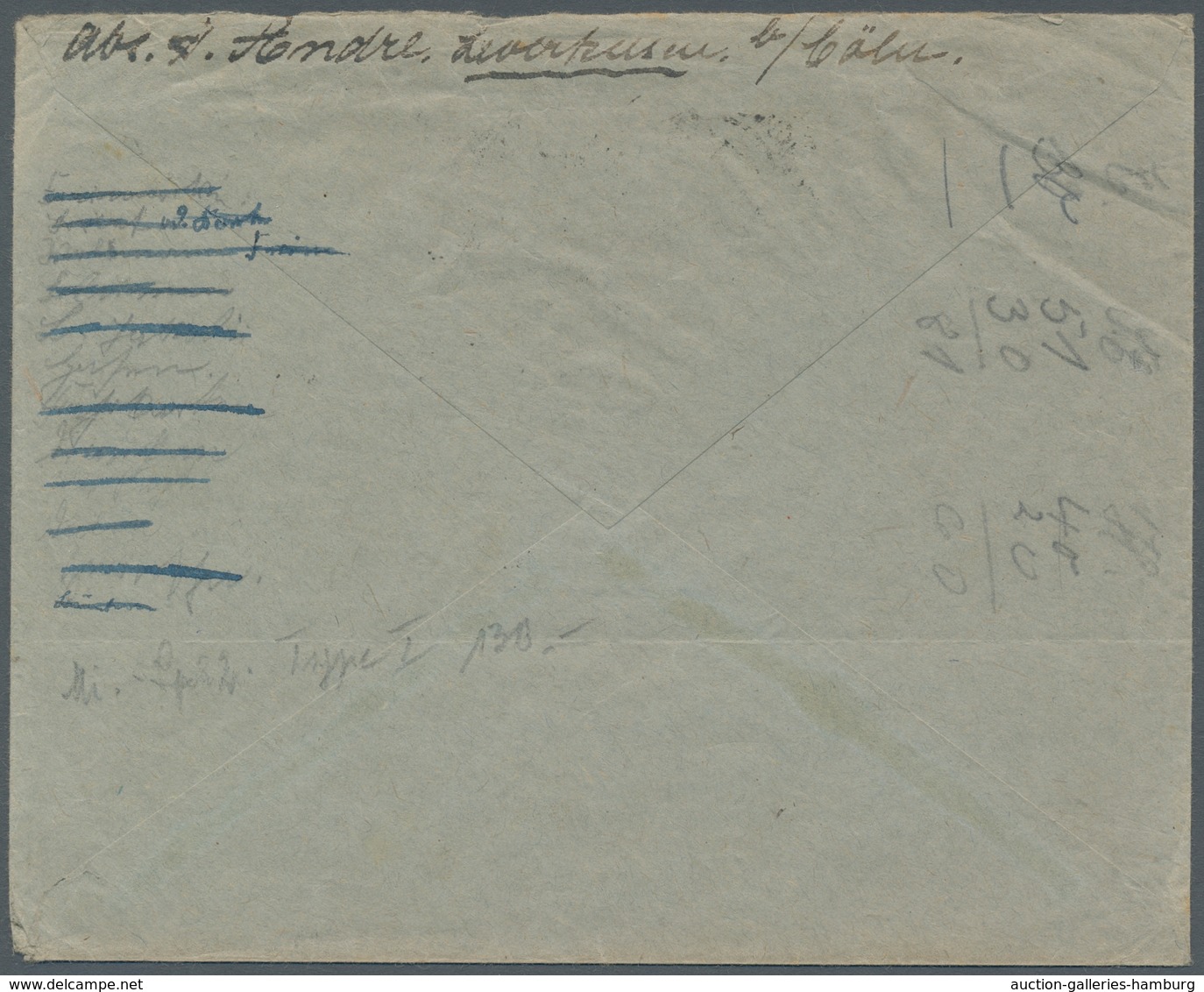 Deutsches Reich - Lokalausgaben 1918/23: LEVERKUSEN: 1923, Gebührenzettel Mit Handschriftlichem Eint - Brieven En Documenten